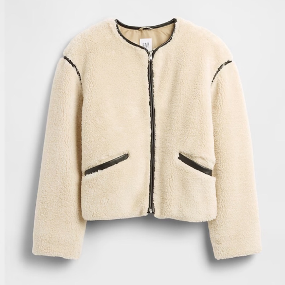 Gap Relaxed Sherpa Jacket - Birch White - Picture 5 of 6